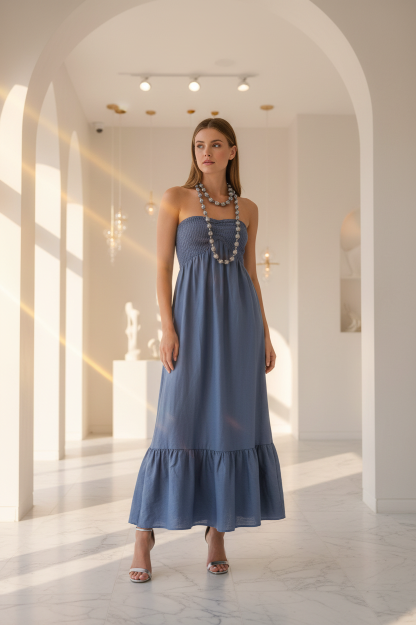 Chiara Chambray Maxi Dress