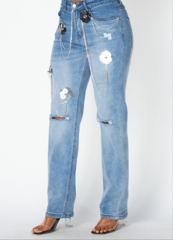 Chain Blossom Denim