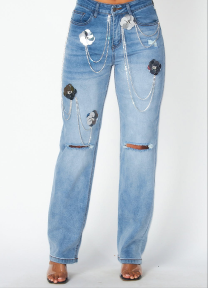 Chain Blossom Denim