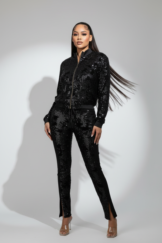 Black Sequin Set - Light Background