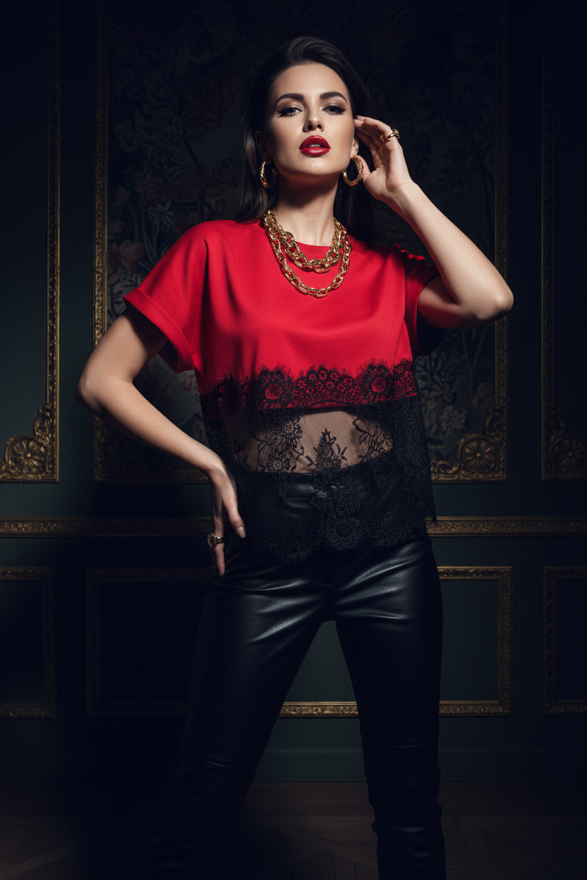 Blusa Crop Roja Chic & Sexy