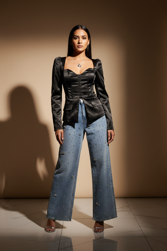 Corsé Noir x Rhinestone Denim – Boutique Editorial