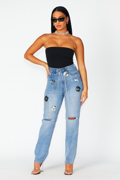 Chain Blossom Denim