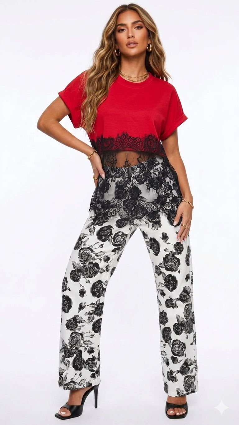 Scarlet Lace Illusion Top