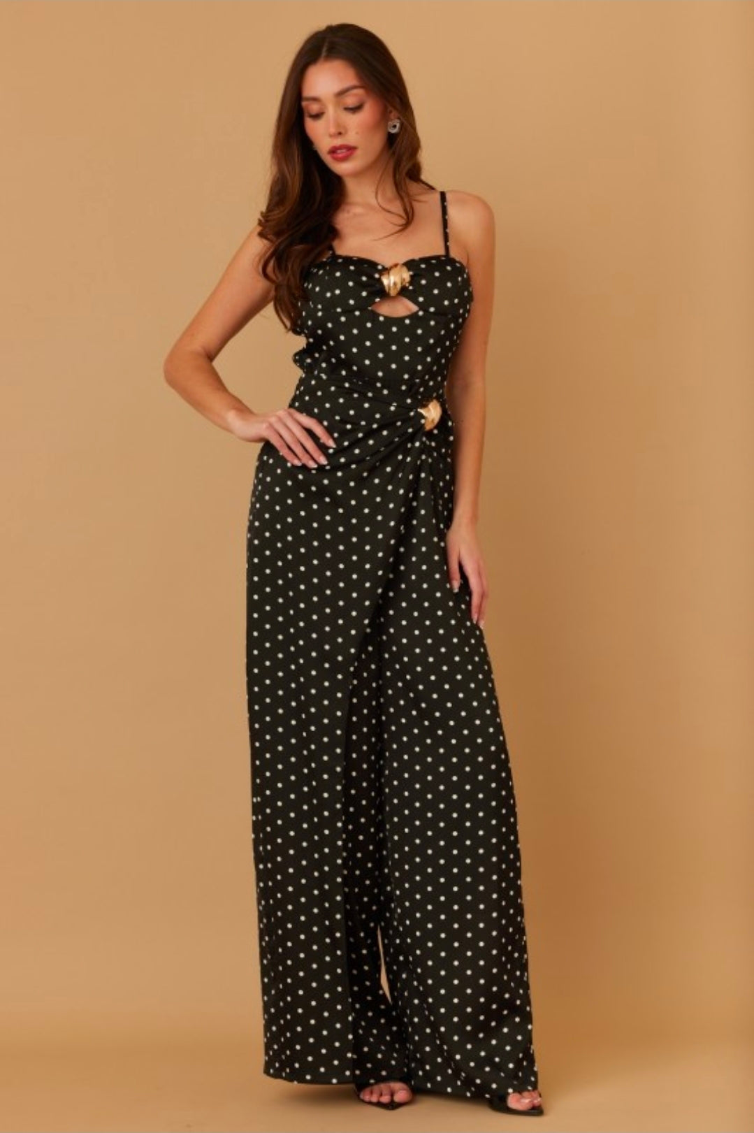 Polka Jumpsuit – Black Gold