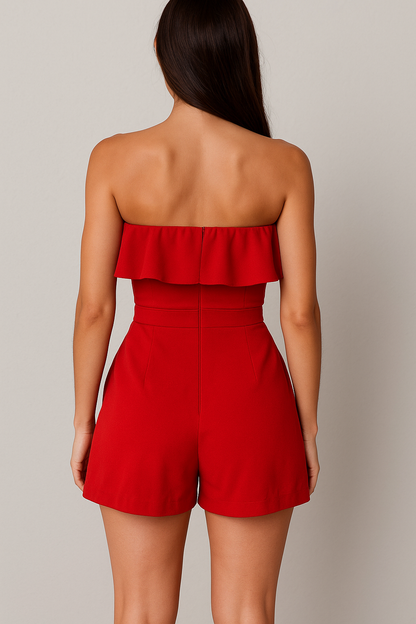 Red Flare Romper
